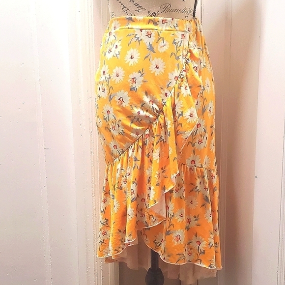 💃Emma & Elsa Elegant Floral Wrap Ruffle Midi Skirt. Size 14/16 🌴 - Picture 1 of 11